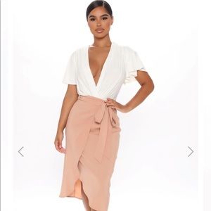 White frill bodysuit